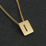 Colore oro / 1 pezzo serie giornaliera minimalista lettera I in acciaio inossidabile color oro collane con ciondolo unisex Immagine9