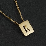 Colore oro / 1 pezzo serie giornaliera minimalista lettera K in acciaio inossidabile color oro collane con ciondolo unisex Immagine11