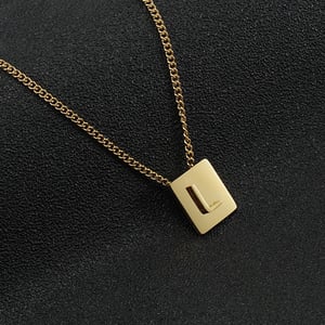 1 pezzo serie giornaliera minimalista lettera L in acciaio inossidabile color oro collane con ciondolo unisex h5 