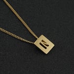 Colore oro / 1 pezzo serie giornaliera minimalista lettera N in acciaio inossidabile color oro collane con ciondolo unisex Immagine14