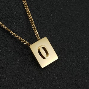 1 Piece Daily Series Minimalist Letter O Stainless Steel Gold Color Unisex Pendant Necklaces h5 