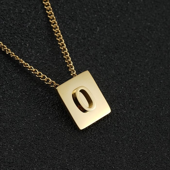 1 Piece Daily Series Minimalist Letter O Stainless Steel Gold Color Unisex Pendant Necklaces 