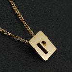 Colore oro / 1 pezzo serie giornaliera minimalista lettera P in acciaio inossidabile color oro collane con ciondolo unisex Immagine16