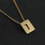 Colore oro / 1 pezzo serie giornaliera minimalista lettera T in acciaio inossidabile color oro collane con ciondolo unisex Immagine20