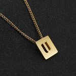 Colore oro / 1 pezzo serie giornaliera minimalista lettera U in acciaio inossidabile color oro collane con ciondolo unisex Immagine21