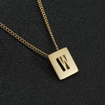 Colore oro / 1 pezzo serie giornaliera minimalista lettera W in acciaio inossidabile color oro collane con ciondolo unisex Immagine23