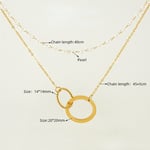 Gold color / 1 Piece Trendy Series Love Annular Stainless Steel Gold Color Women's Layer Necklace 