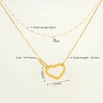 Gold color / 1 Piece Trendy Series Love Annular Stainless Steel Gold Color Women's Layer Necklace Picture2