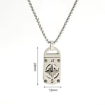 Silver color / 1 Piece Fashion Series Retro Compass Stainless Steel Silver Color Men's Necklace 