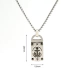 Silver color / 1 Piece Fashion Series Retro Compass Stainless Steel Silver Color Men's Necklace Picture2