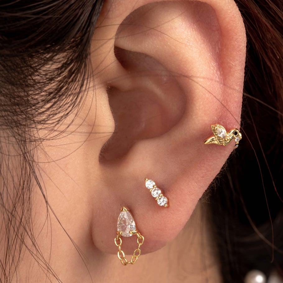 1 Stück Simple Series Simple Animal Titanstahl Kein Beschichtungsmaterial Zirkon Damen Ohrstecker h5Bild2