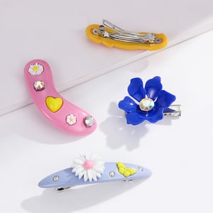 1 Piece Designable Style Vacation Flower Shape Colorful All-match Women's Hair Clips h5 Picture2