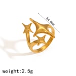 Gold color / One size / 1 Piece Simple Series Simple Geometric Stainless Steel  Gold Color Women Minimalist Rings 