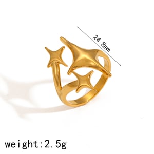 1 Piece Simple Series Simple Geometric Stainless Steel  Gold Color Women Minimalist Rings h5 