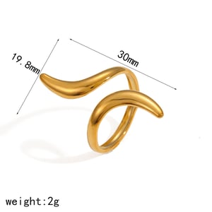 1 Stück Simple Series Schlichte geometrische Edelstahlringe mit 18 Karat Goldbeschichtung für Damen im minimalistischen Stil h5 