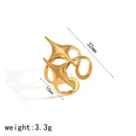 Gold color / One size / 1 Piece Simple Series Simple Geometric Stainless Steel  Gold Color Women's Minimalist Rings Picture3