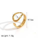 Gold color / One size / 1 Piece Simple Series Simple Geometric Stainless Steel  Gold Color Women's Minimalist Rings Picture5