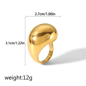 1 Piece Simple Style Chunky Geometric Stainless Steel  Gold Color Women's Adjustable Rings h5 