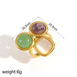 Multi / One size / 1 Pair Simple Series Daily Geometric Stainless Steel  Gold Color Women's Adjustable Rings Picture2