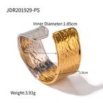 Gold & Silver / One size / 1 Piece Simple Style Glossy Geometric Stainless Steel  Gold Color Women's Adjustable Rings Picture4