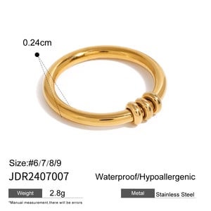 1 Piece Simple Daily Style Geometric Shape Stainless Steel  Gold Color Women's Minimalist Ring h5 Picture6