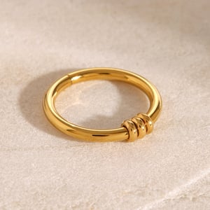 1 Piece Simple Daily Style Geometric Shape Stainless Steel  Gold Color Women's Minimalist Ring h5 