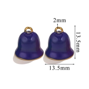 1 Piece Simple Series Daily Bell Shape Solid Color Stainless Steel Gold Color Unisex Pendants h5 