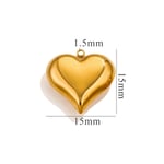 Gold color / 1 Piece Romantic Series Sweet Heart Stainless Steel Gold Color Women's Pendants 