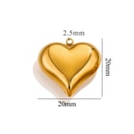 Gold color / 1 Piece Romantic Series Sweet Heart Stainless Steel Gold Color Women's Pendants Picture8