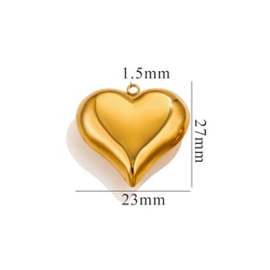 1 Piece Romantic Series Sweet Heart Stainless Steel Gold Color Women's Pendants h5 