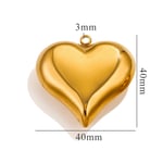 Gold color / 1 Piece Romantic Series Sweet Heart Stainless Steel Gold Color Women's Pendants Picture6