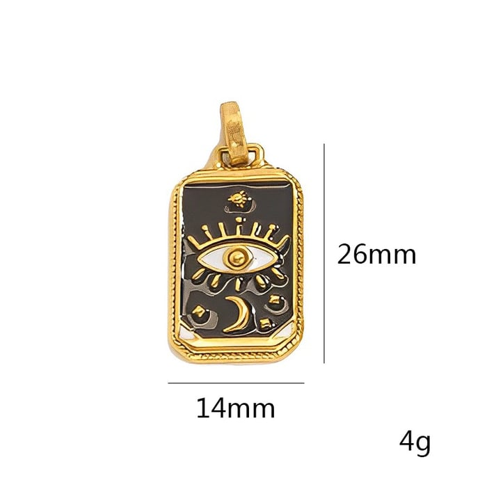 Pendentif élégant en acier inoxydable couleur or pour femme, série romantique, 1 pièce 