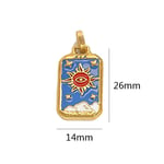 Blue & Gold / 1 Piece Romantic Series Elegant Sun Drop Oil Stainless Steel Gold Color Women's Pendants Picture2