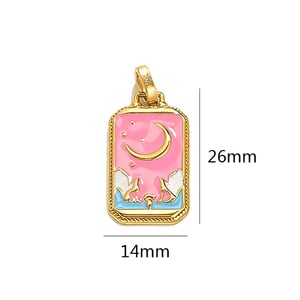 Pendentif élégant en forme de goutte de lune en acier inoxydable couleur or pour femme, série romantique, 1 pièce h5 