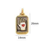 Black & Gold / 1 Piece Romantic Series Elegant Hand Drop Oil Stainless Steel Gold Color Women's Pendants Picture6