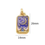 Blue & Gold / 1 Piece Romantic Series Elegant Moon Drop Oil Stainless Steel Gold Color Women's Pendants Picture8