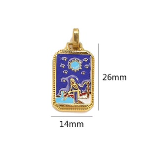 Pendentif élégant en acier inoxydable couleur or pour femme, série romantique, 1 pièce h5 