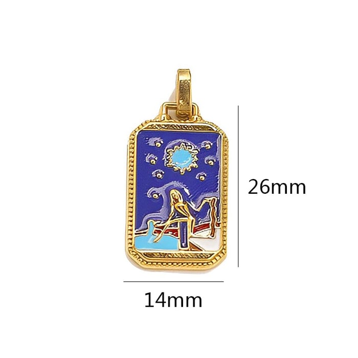 Pendentif élégant en acier inoxydable couleur or pour femme, série romantique, 1 pièce 