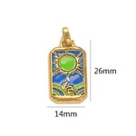 Blue & Green / 1 Piece Romantic Series Elegant Sun Drop Oil Stainless Steel Gold Color Women's Pendants Picture10