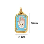 Blue & Gold / 1 Piece Romantic Series Elegant Hand Drop Oil Stainless Steel Gold Color Women's Pendants Picture14