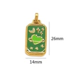 Green & Gold / 1 Piece Romantic Series Elegant Heart Drop Oil Stainless Steel Gold Color Women's Pendants Picture15