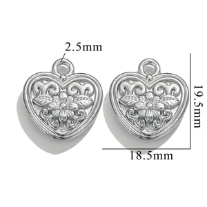 1 pezzo serie romantica fiore quotidiano in acciaio inossidabile colore argento ciondoli da donna h5 