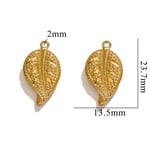 Gold color / 1 Piece Romantic Series Daily Leaf Stainless Steel Gold Color Women's Pendants Picture8