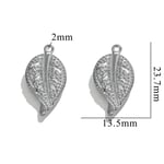 Silver color / 1 Piece Romantic Series Daily Leaf Stainless Steel Silver Color Women's Pendants Picture7