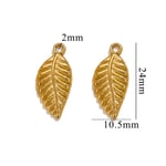 Gold color / 1 Piece Romantic Series Daily Leaf Stainless Steel Gold Color Women's Pendants Picture10