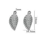 Silver color / 1 Piece Romantic Series Daily Leaf Stainless Steel Silver Color Women's Pendants Picture9