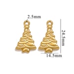 Gold color / 1 Piece Romantic Series Daily Christmas Tree Stainless Steel Gold Color Women's Pendants Picture12