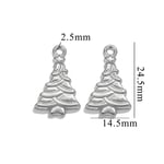 Silver color / 1 Piece Romantic Series Daily Christmas Tree Stainless Steel Silver Color Women's Pendants Picture11