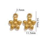 Gold color / 1 Piece Romantic Series Daily Flower Stainless Steel Gold Color Women's Pendants Picture16