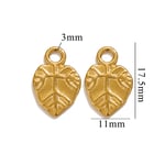 Gold color / 1 Piece Romantic Series Daily Leaf Stainless Steel Gold Color Women's Pendants Picture20